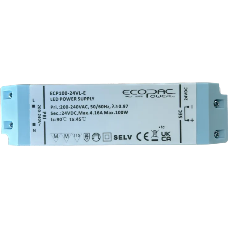 100w 24v Non-Dimmable Constant Voltage Driver - Ideal for 24V LED Strips