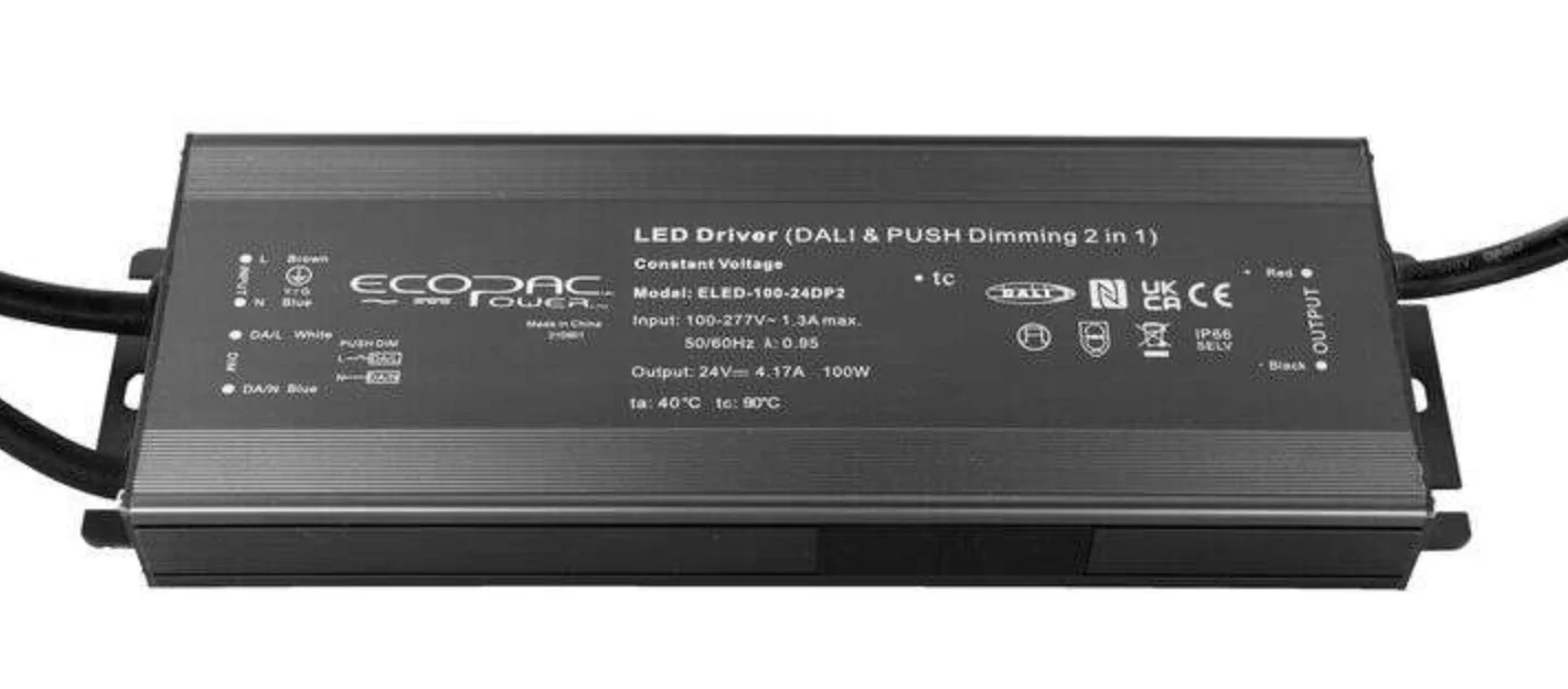 100W 240V DALI2 Mains Dimmable LED Driver - For 24V LED Strips