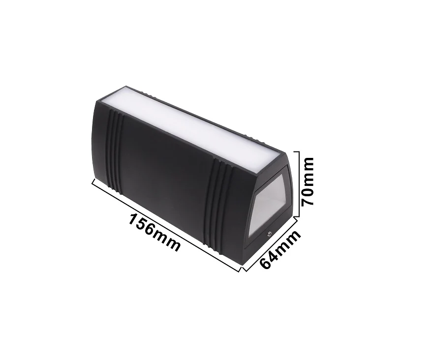 12W LED Interior / Exterior Wall Light Up Down Front Opal Diffuser IP65 Black Aluminum, 1.5M Pre-wired cable - Image 4