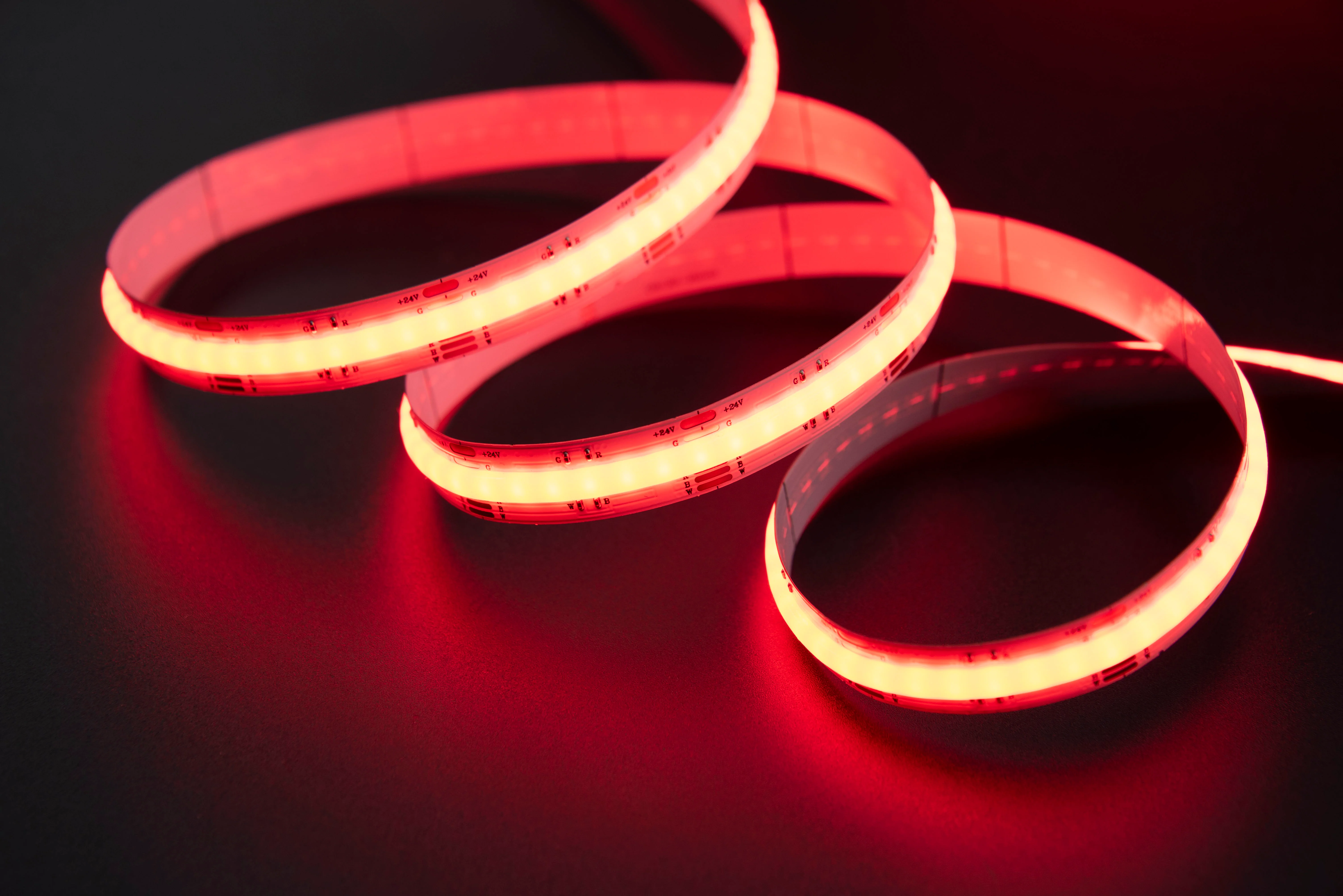 14W RGBW (2700K OR 6500k) LED Color COB Seamless Strip 10 Metre COB Dotless IP44 2 Metre Cables - Image 3