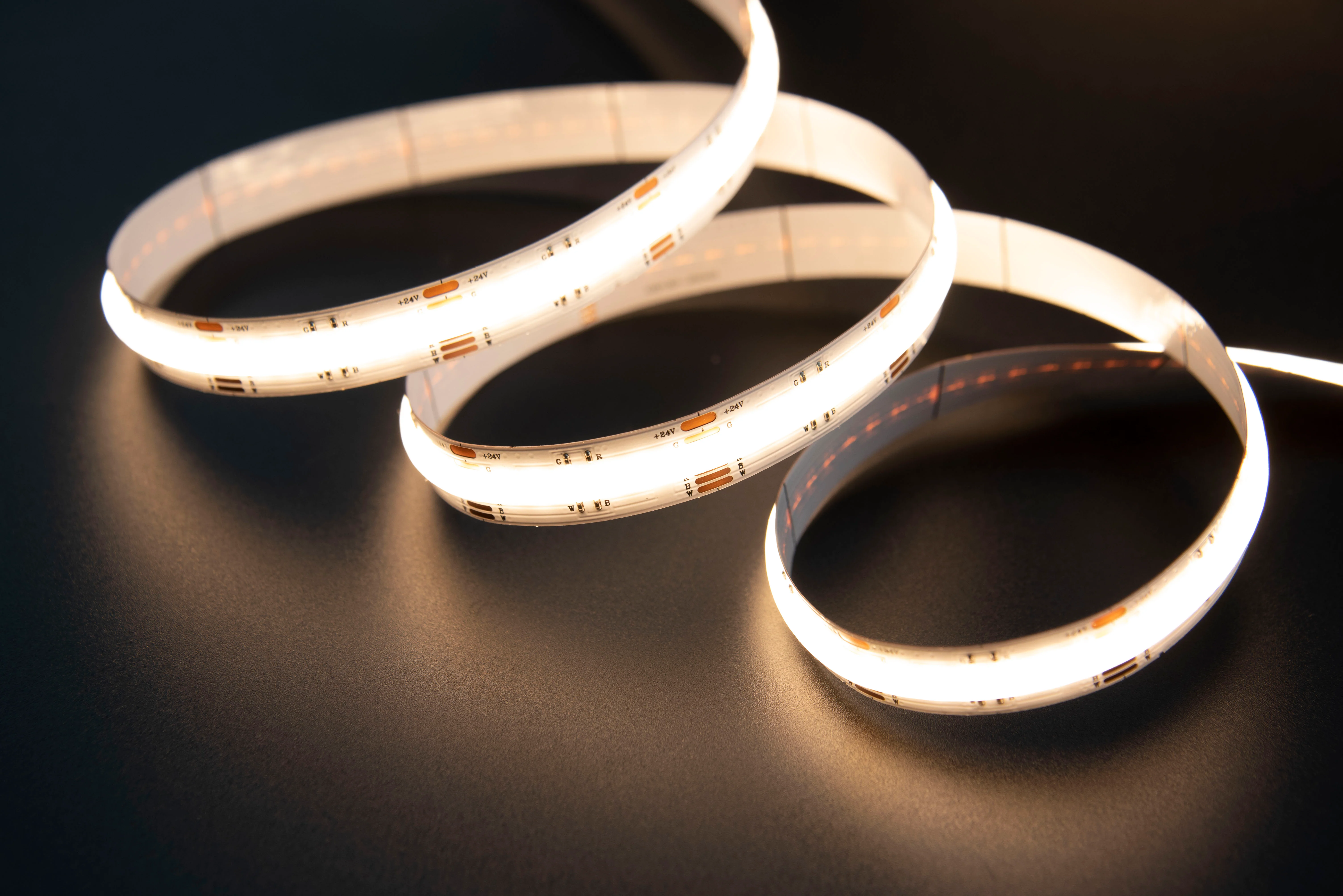 14W RGBW (2700K OR 6500k) LED Color COB Seamless Strip 10 Metre COB Dotless IP44 2 Metre Cables - Image 6