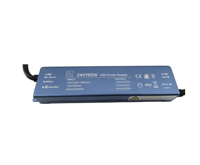 150W 24V Constant Voltage Super Slim Waterproof IP67 LED Strip Driver L152 x W37 x H20mm - Image 3