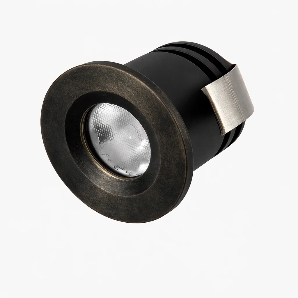 Antique Brass 1W Ella LED Waterproof IP65 Marker Light, Step Light, Mini Downlight, Deck  (Non Dimmable Driver Included)
