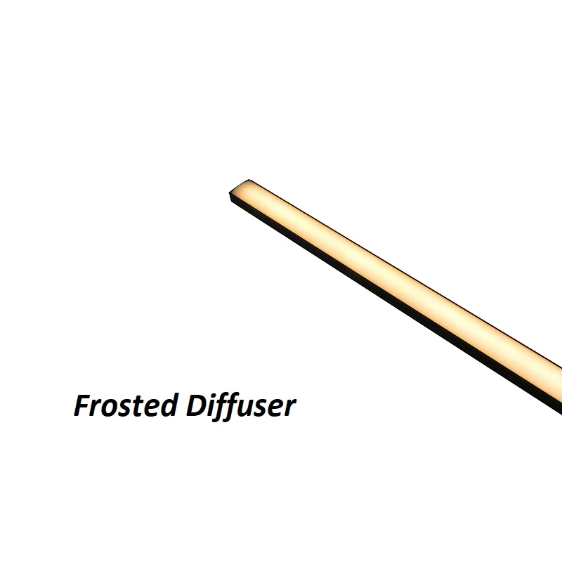 2 Metre Black Flat Aluminum Profile Channel with Black Diffuser and LED Strip Lighting Accessories - Image 4