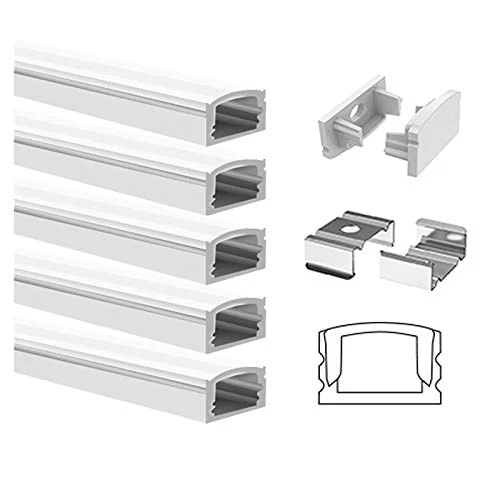 2 Metre Flat Aluminum Profile Channel with Frosted Diffuser and Accessories for LED Strip Lighting - Image 10