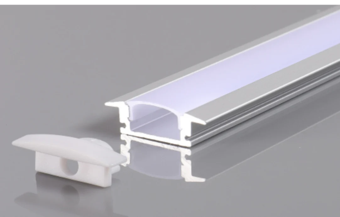 2 Meters LED Shallow Recessed Aluminum Profile with Frosted Diffuser and Accessories for LED Strip Lighting - Image 4