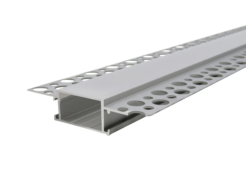 2 Meters Trimless 12mm Wide Plaster-In Aluminum LED Profile Channel with Frosted Diffuser & Accessories for LED Strip Lighting