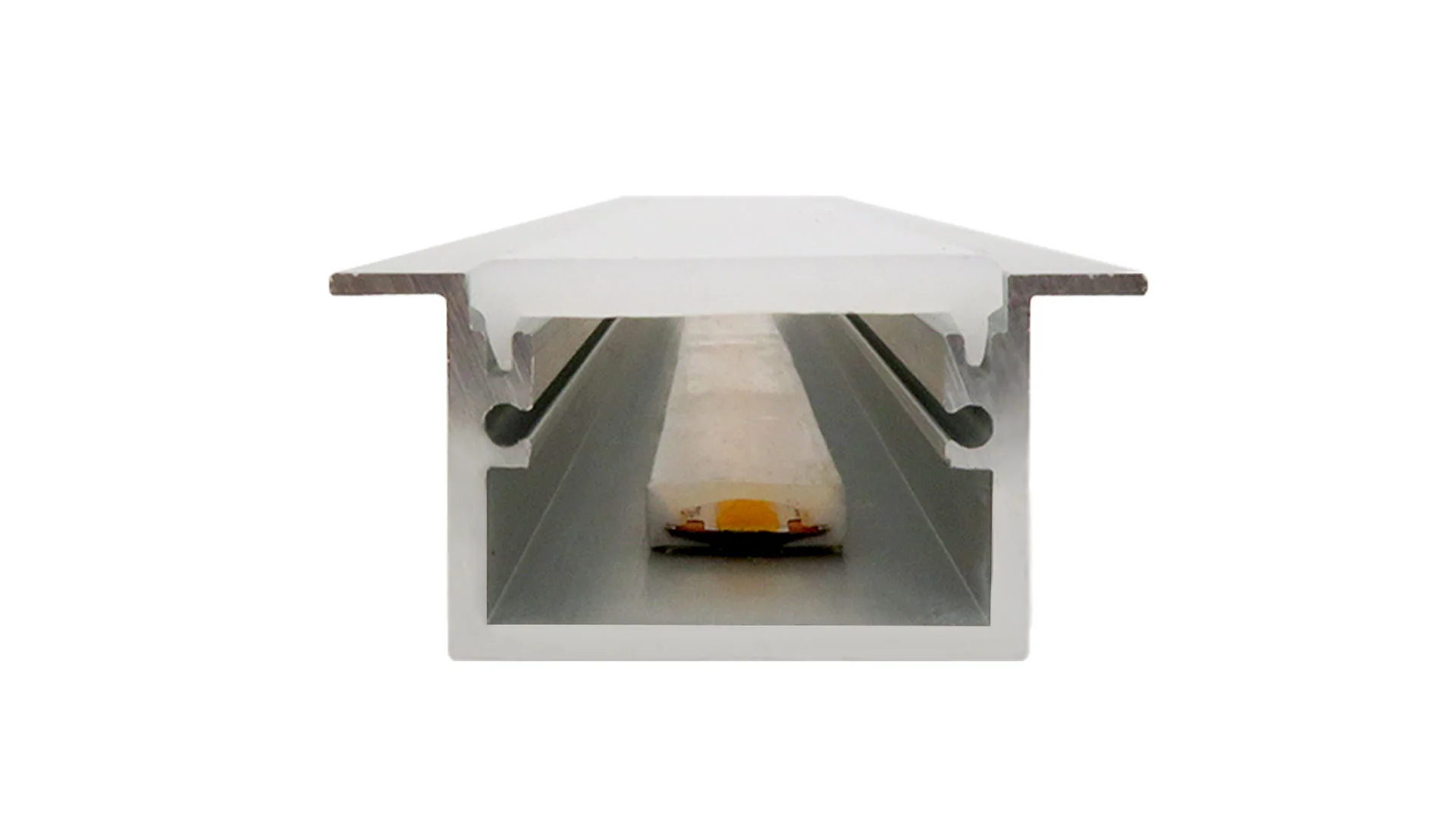 2 Metres IP65 Flanged / Wings Walk Over Recessed IP65 Profile W30 x D20 Inc End Caps & Frosted Diffuser - Image 2