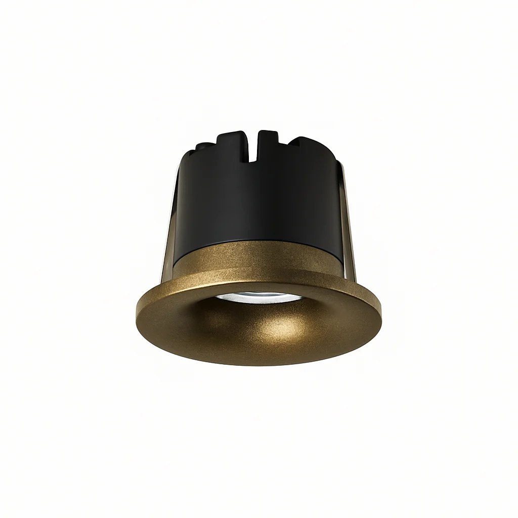 3W Chloe IP44 Low Glare Fluted Marker Light, CCT Mini Downlight, Niche/Alcove/Soffit Antique Brass (Non Dimmable Driver Included)