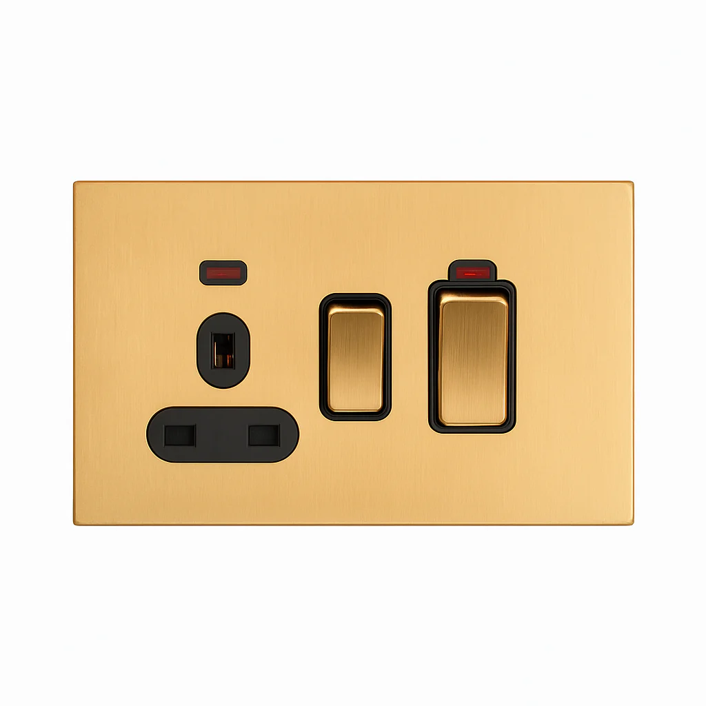 45A Cooker Unit Screwless French Matt Gold / Matt Black Finish
