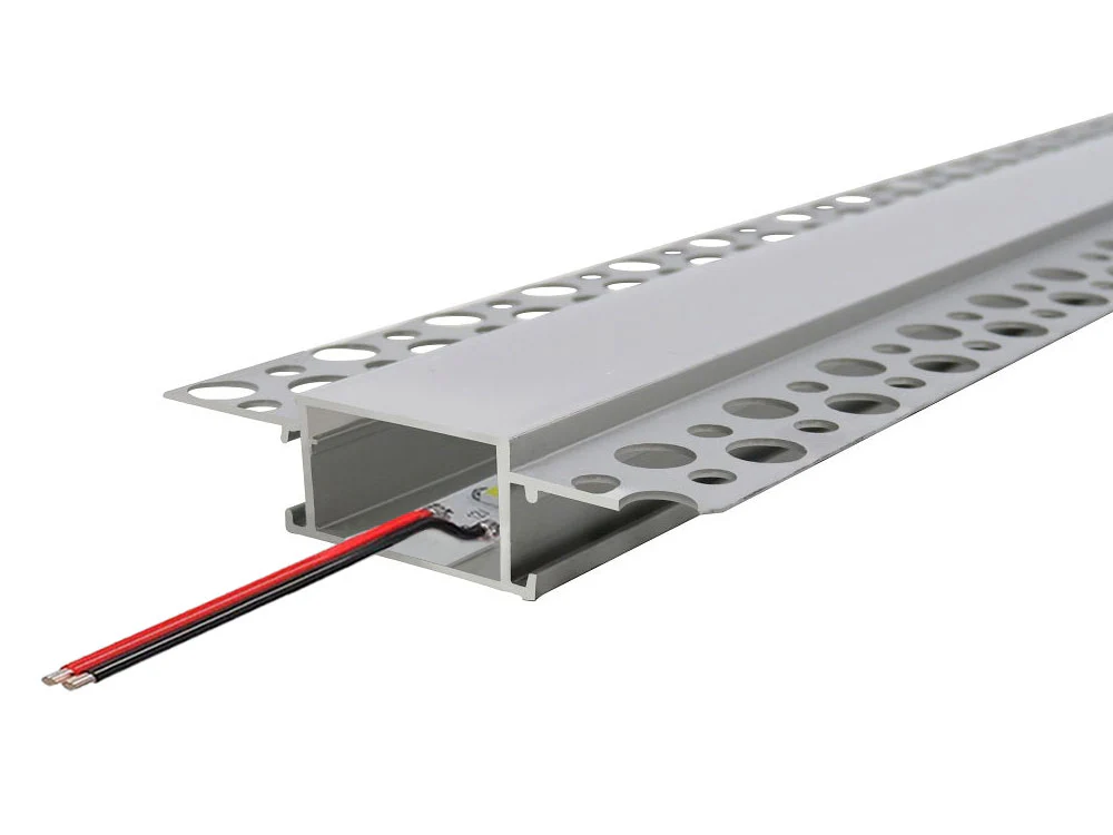 2 Pack of 2 Meters Trimless 12mm Wide Plaster-In Aluminum LED Profile Channel with Frosted Diffuser & Accessories for LED Strip Lighting, Total 4 Meters - Image 4