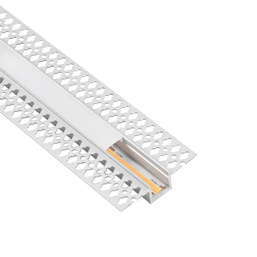 2 Pack of 2 Meters Trimless 12mm Wide Plaster-In Aluminum LED Profile Channel with Frosted Diffuser & Accessories for LED Strip Lighting, Total 4 Meters - Image 5
