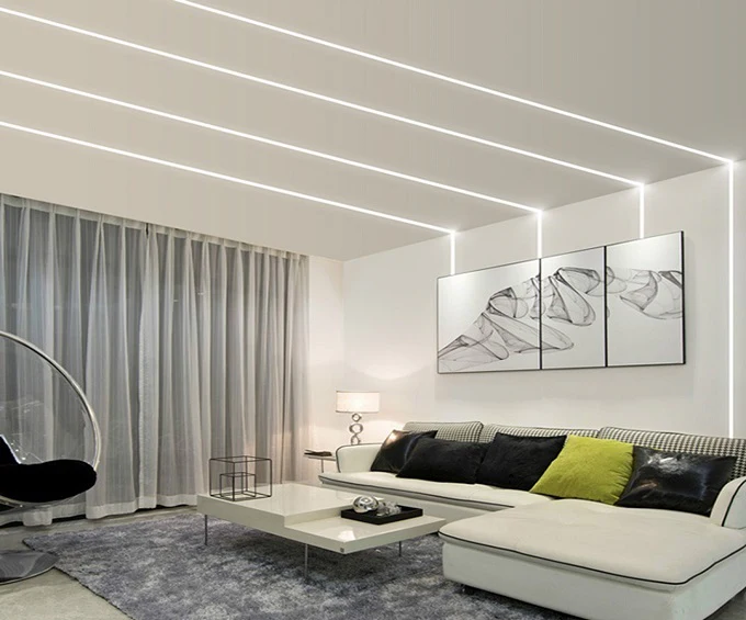 2 Metres Trimless 20MM Wide Plaster-In Aluminum LED Profile Channel with Opal Diffuser for LED Strip Lighting - Image 6