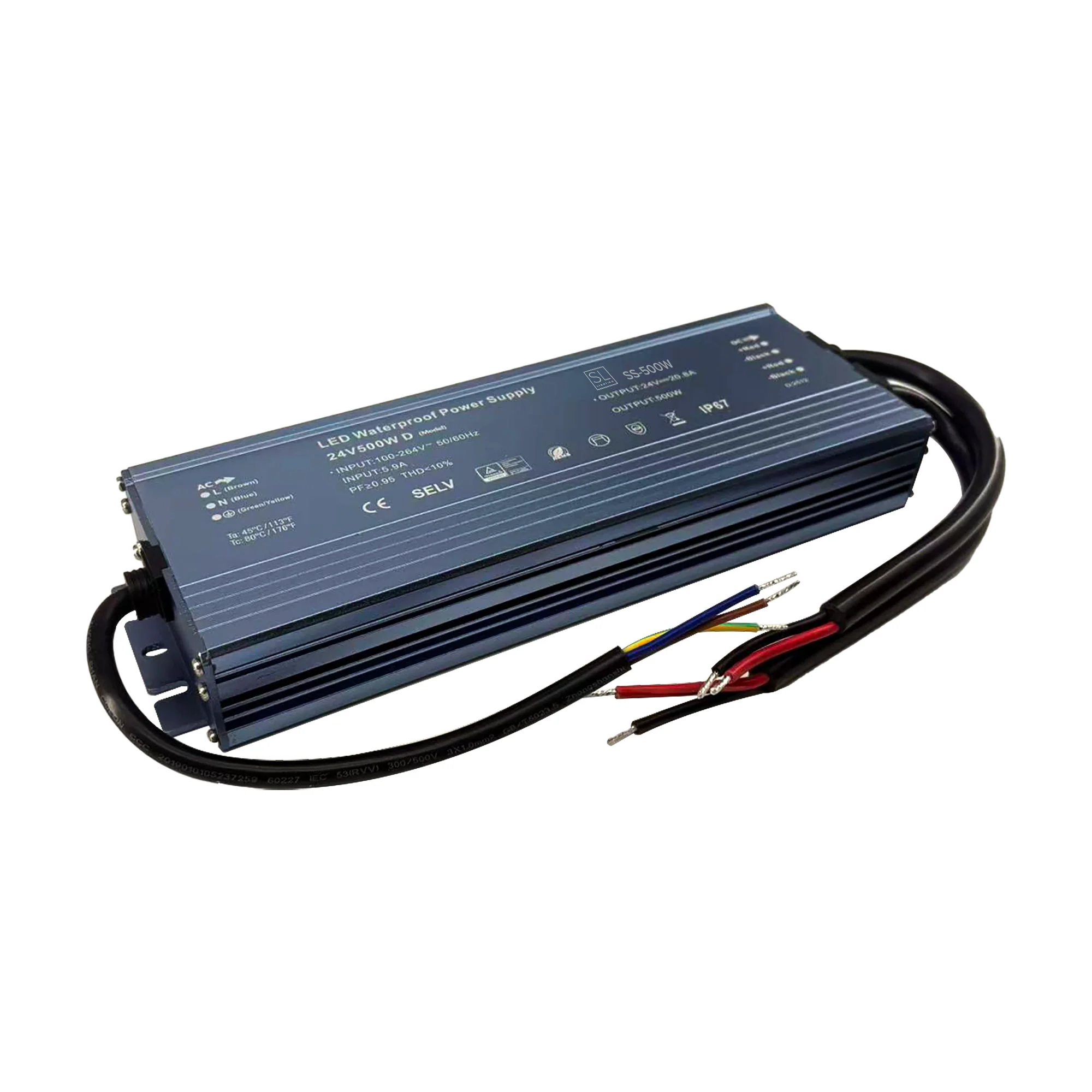 500W 24V Constant Voltage Super Slim Waterproof IP67 LED Strip Driver L272mmx W92mm x H38mm - Image 2