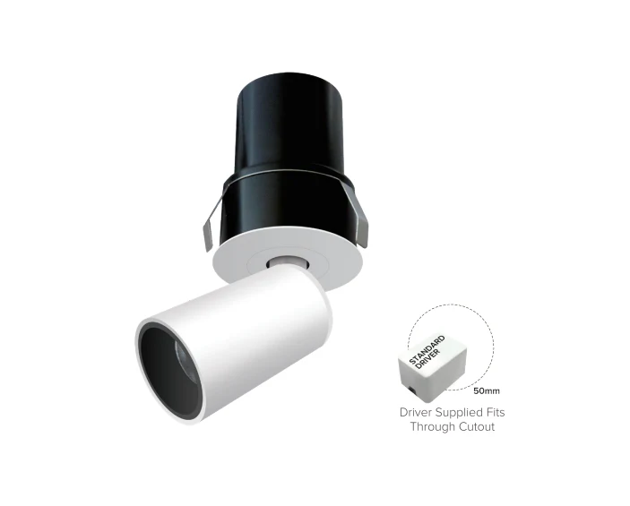 5W Enzo Recessed LED Adjustable/ Rotatable/Tiltable Spotlights, Downlight (Matt White Finish, Non Dimmable Driver Included) - Image 4