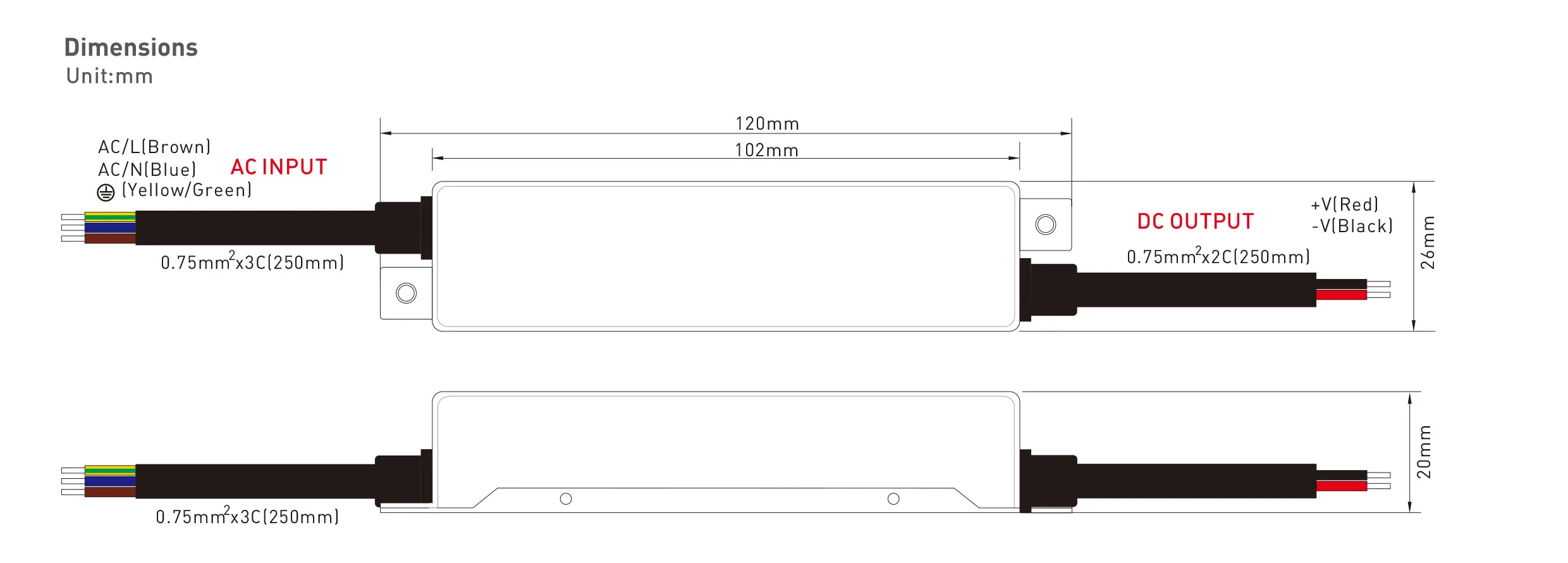 60W 24V Constant Voltage Super Slim Waterproof IP67 LED Strip Driver L102 x W26 x H20mm - Image 4