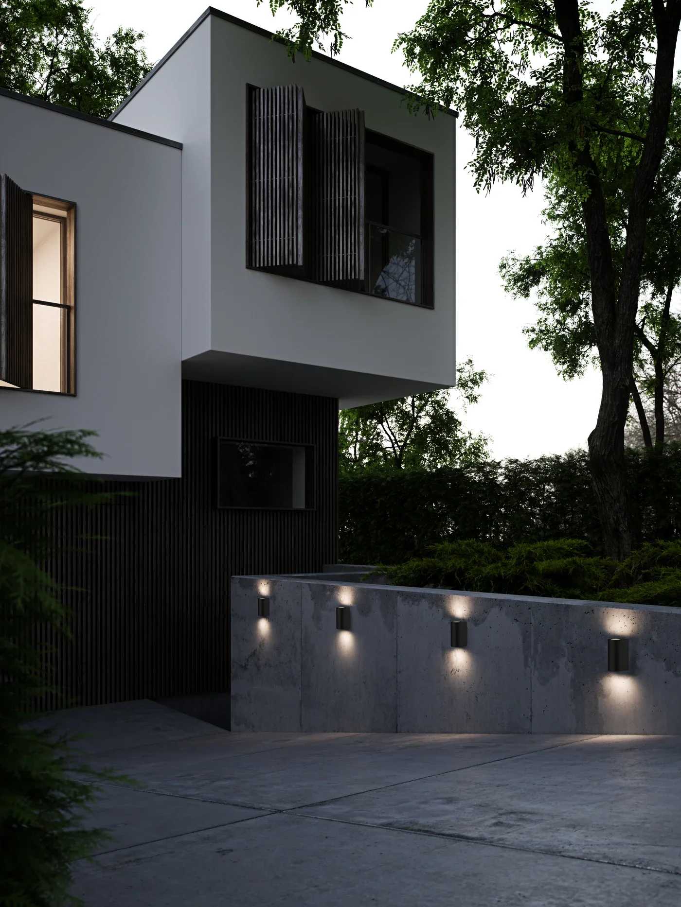 Alon- Upward and Downward IP44 Outdoor Wall Light Lacquered Metal Construction, Ideal for Driveway & Main Entrance, Three Light Effects, High Lumen - Image 3