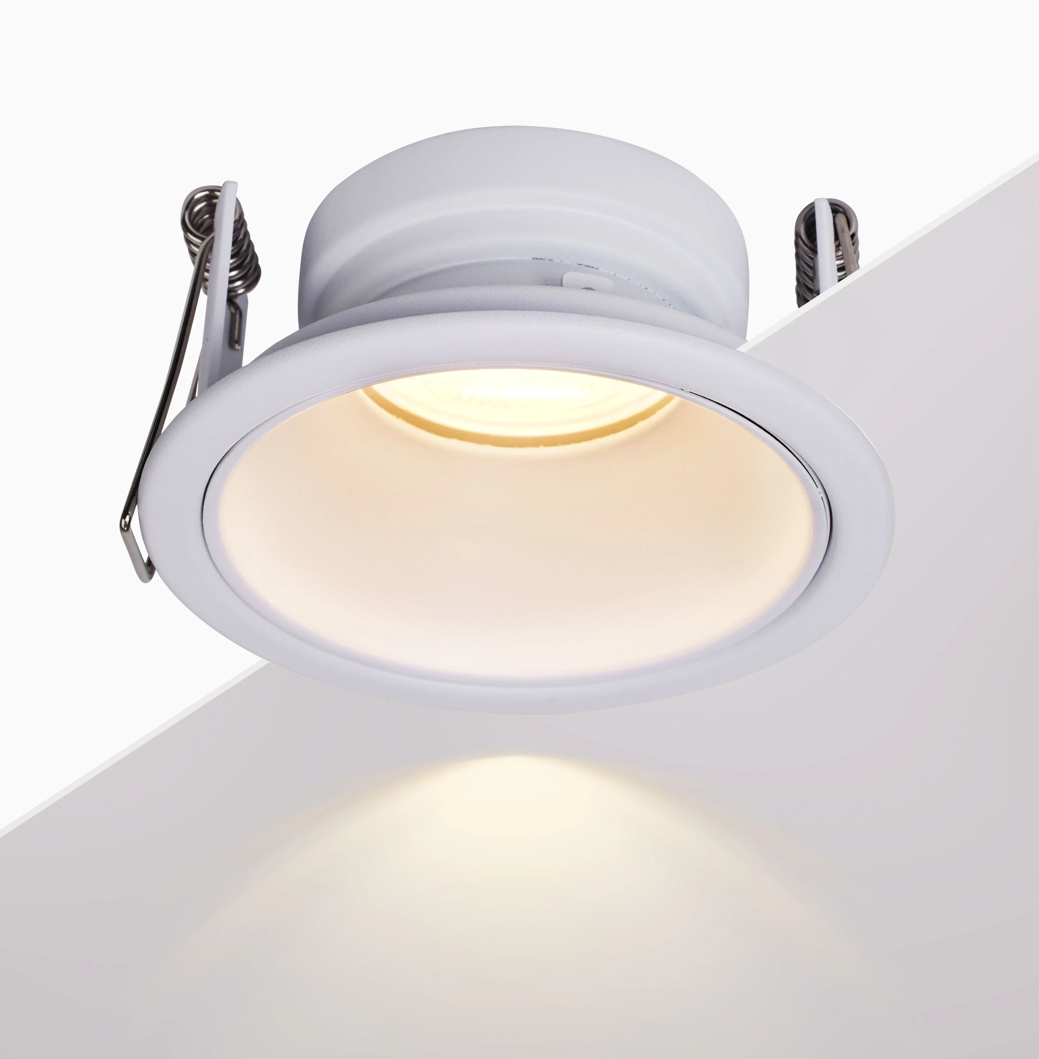 Banbury Slim Trim Low Glare Fire Rated IP65 Fixed Downlight, Includes GU10 Socket and Push fit Junction Box