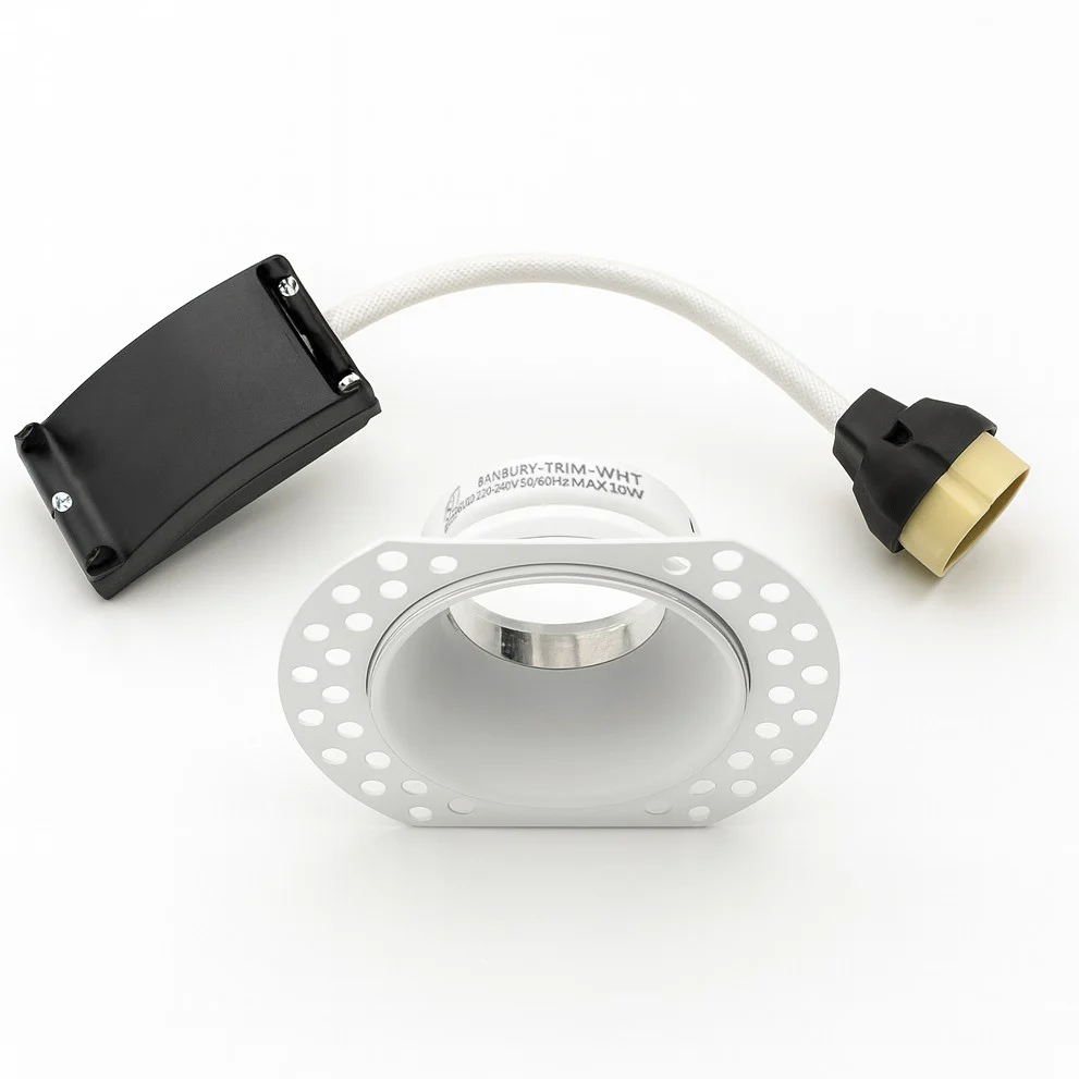 Banbury Trimless Plaster-In Fire Rated IP65 Fixed Downlight, Includes GU10 Socket & Junction Box - Image 3