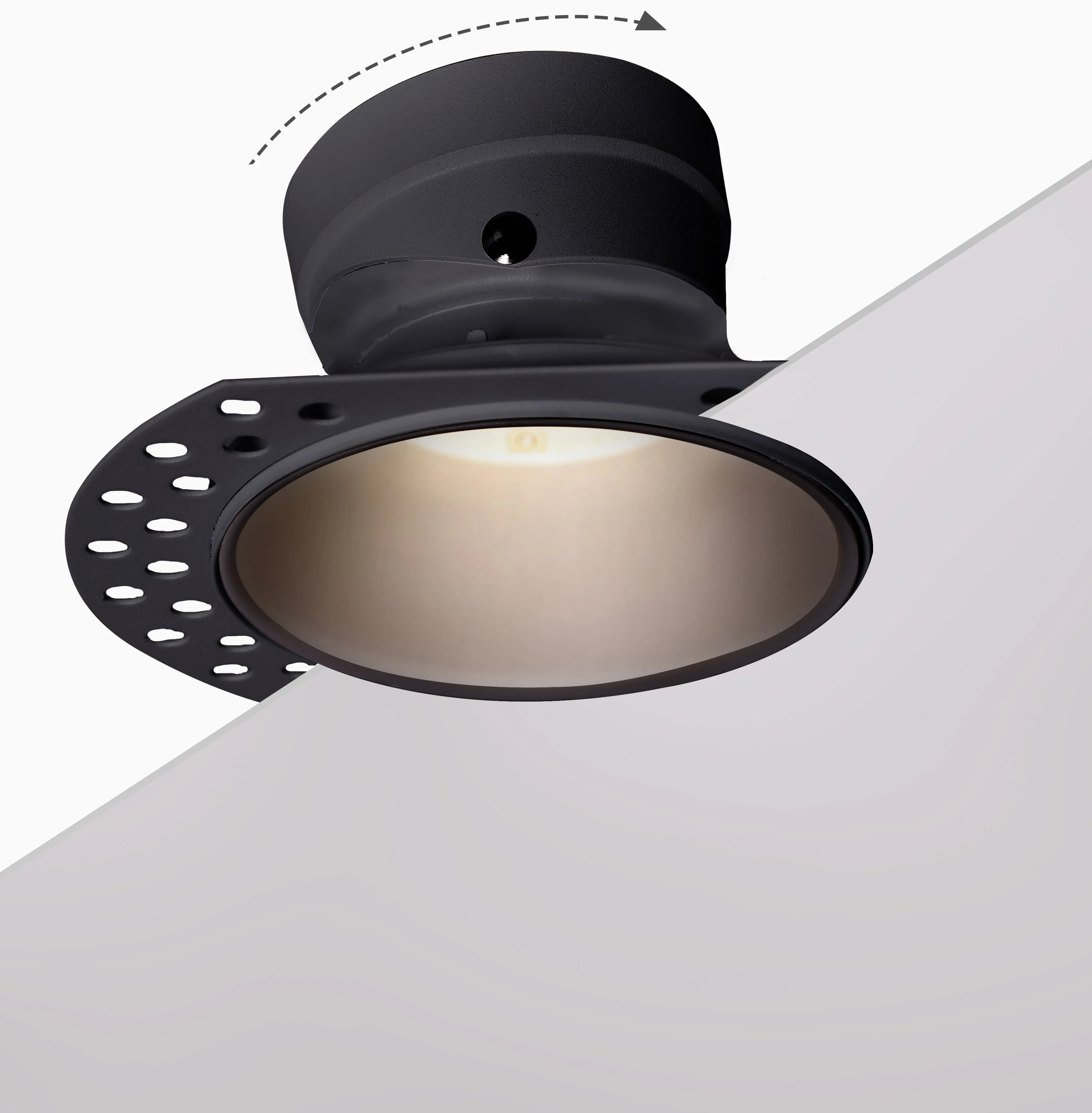 Banbury Tiltable Trimless Plaster-In Fire Rated IP65 Fixed Downlight, Includes GU10 Socket & Junction Box - Image 2