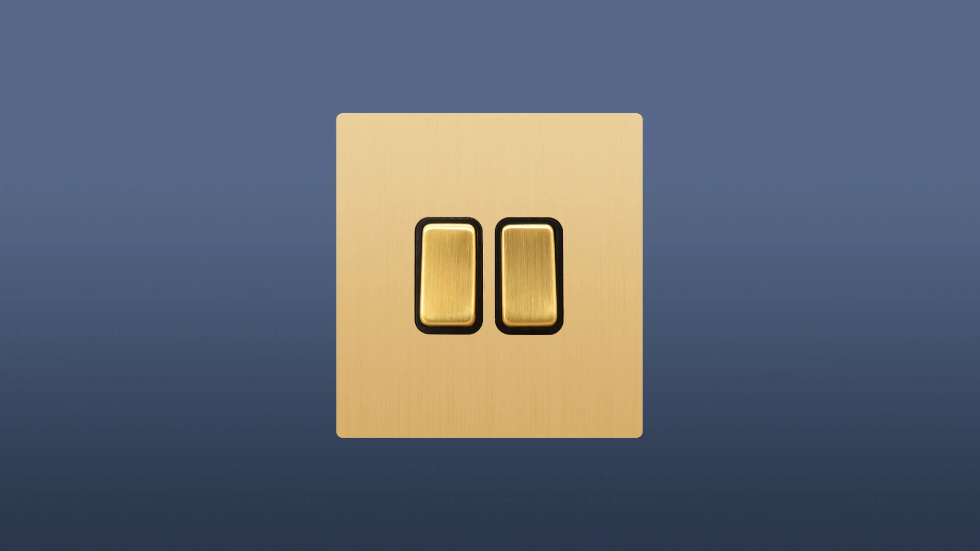 Brushed Brass / Matte Gold Finish 2 Gang 2 Way Rocker Light Switch - Image 2