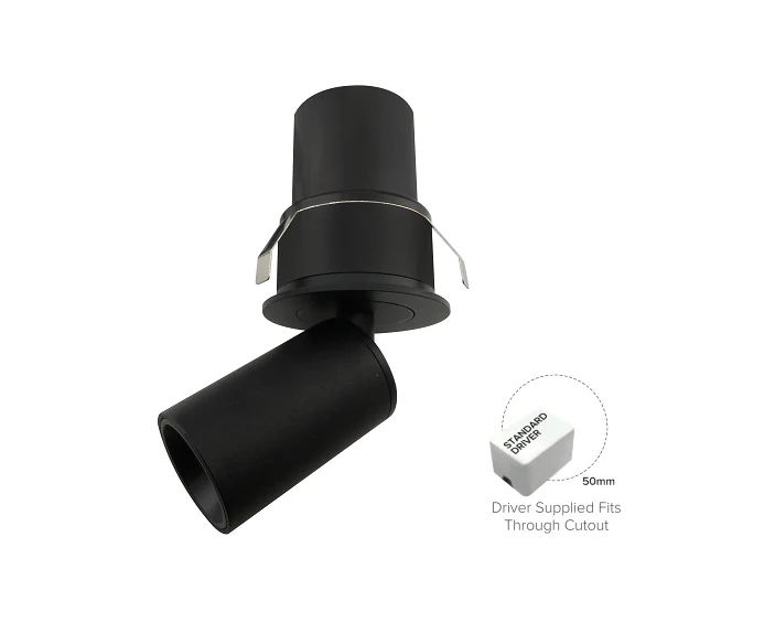 5W Enzo Recessed LED Adjustable/ Rotatable/Tiltable Spotlights, Downlight (Matt Black Finish, Non Dimmable Driver Included) - Image 3