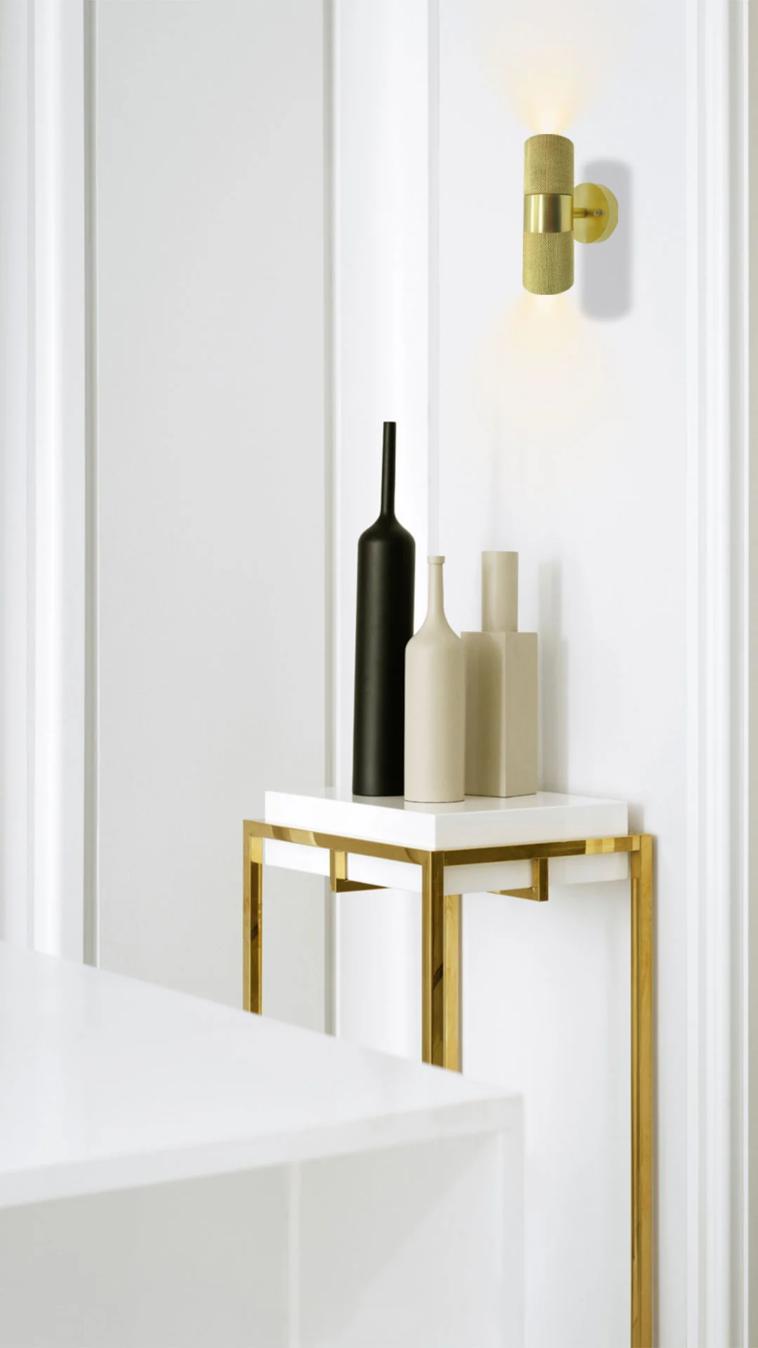 KNURLED- Brushed Brass/ Matt Gold GU10 UP/DOWN IP44 Indoor/Outdoor Wall Light Bi-Directional Wall-Mounted, Corrosion-Resistant Die-Cast - Image 9