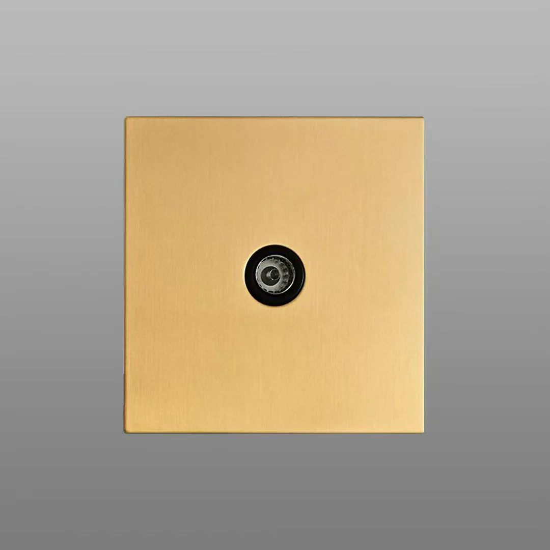 TV Socket in Matt Gold / Matt Black Finish