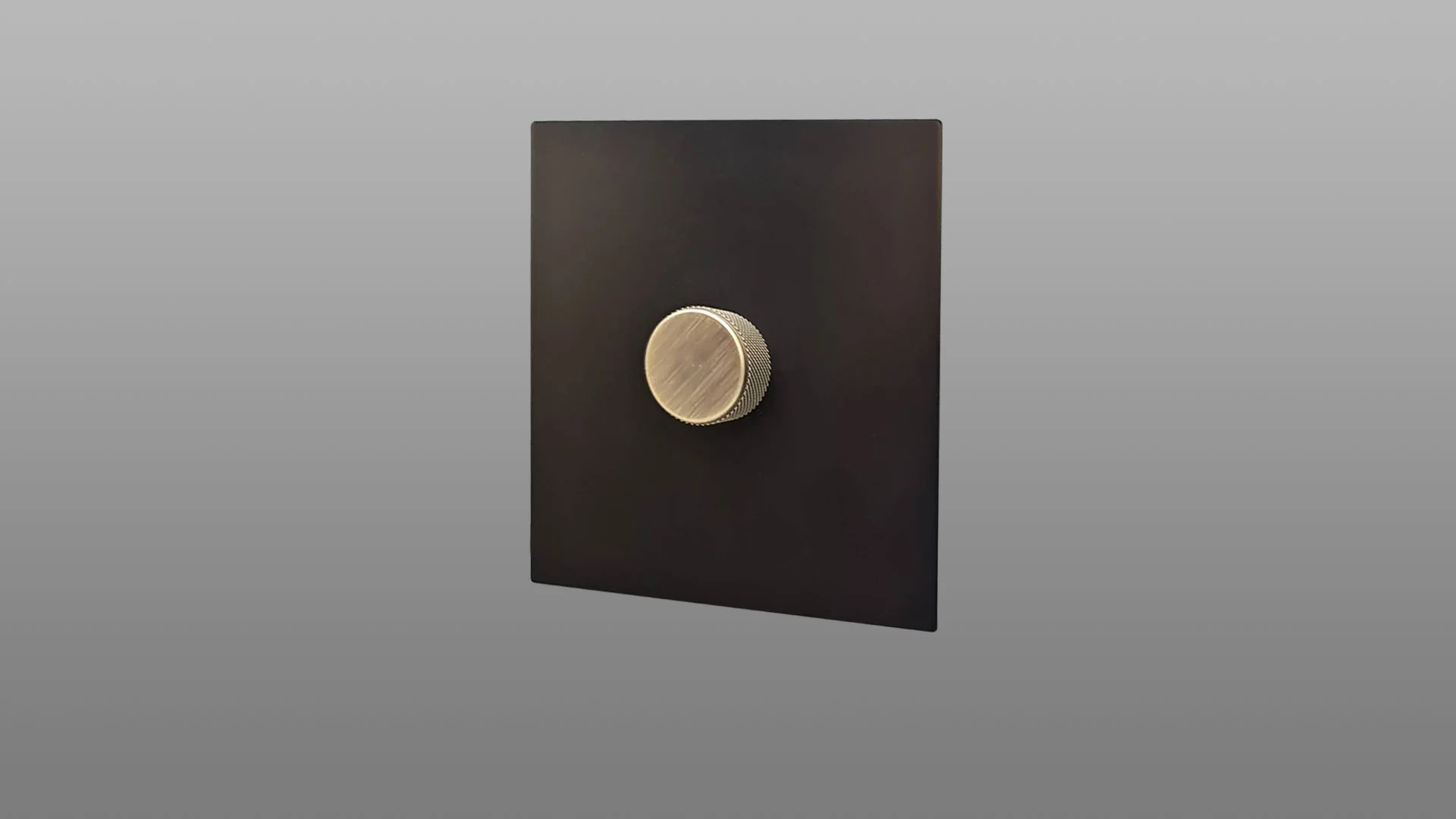 1 Gang Antique Brass Knurled Dimmer Switch with Matt Black Plate