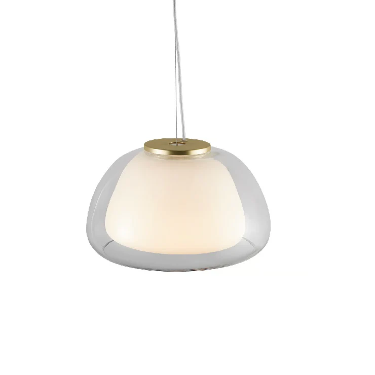 Darlene - E27 Jelly Pendant Art Deco and Classic Style with Simple Shape, Inviting Glass Expression, and Gracious Brass Top, Perfect for Dining Rooms - Image 3