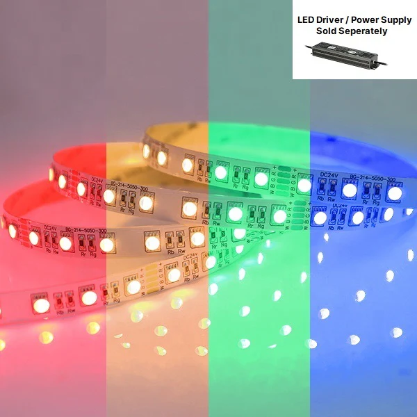 10 Meters LED Strip IP65 16W 24V RGBW (Warm White 2700K)