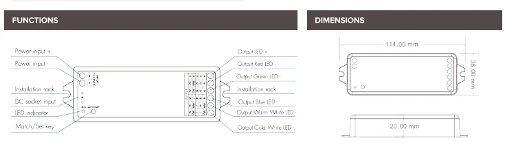 WT5 WiFi-RF 5-in-1 LED Controller Used to Control RGB, RGBW, RGB+CCT LED Strip - Image 4