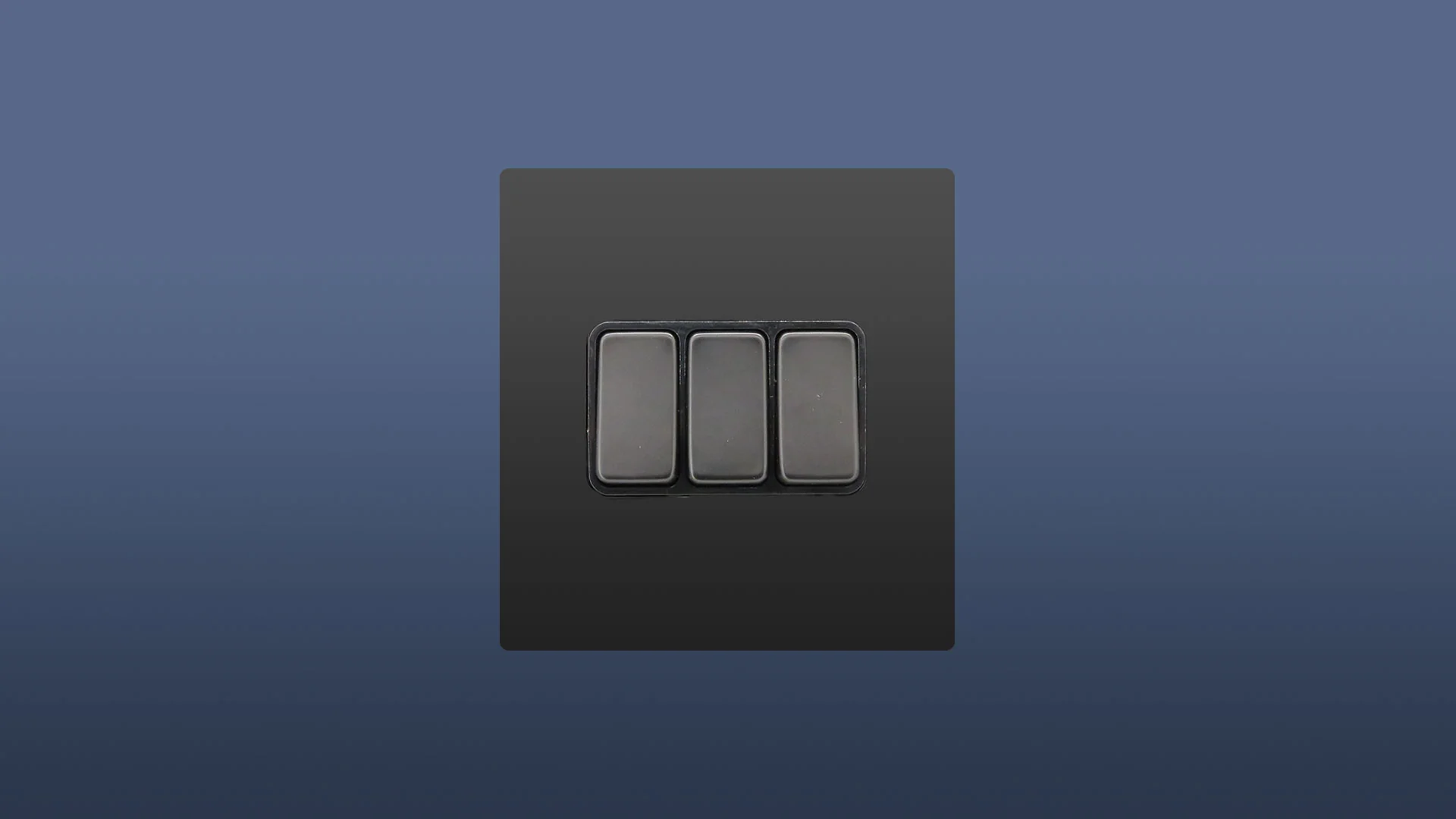 Matt Black Finish 3 Gang 2 Way Rocker Light Switch