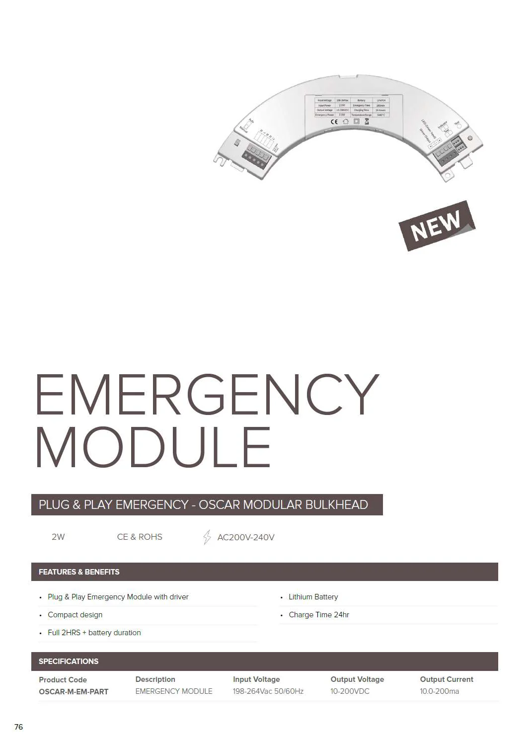 Microwave Sensor Emergency 12W/18W/24W CCT Wattage Adjustable IP65 Modular Bulkhead - Image 5