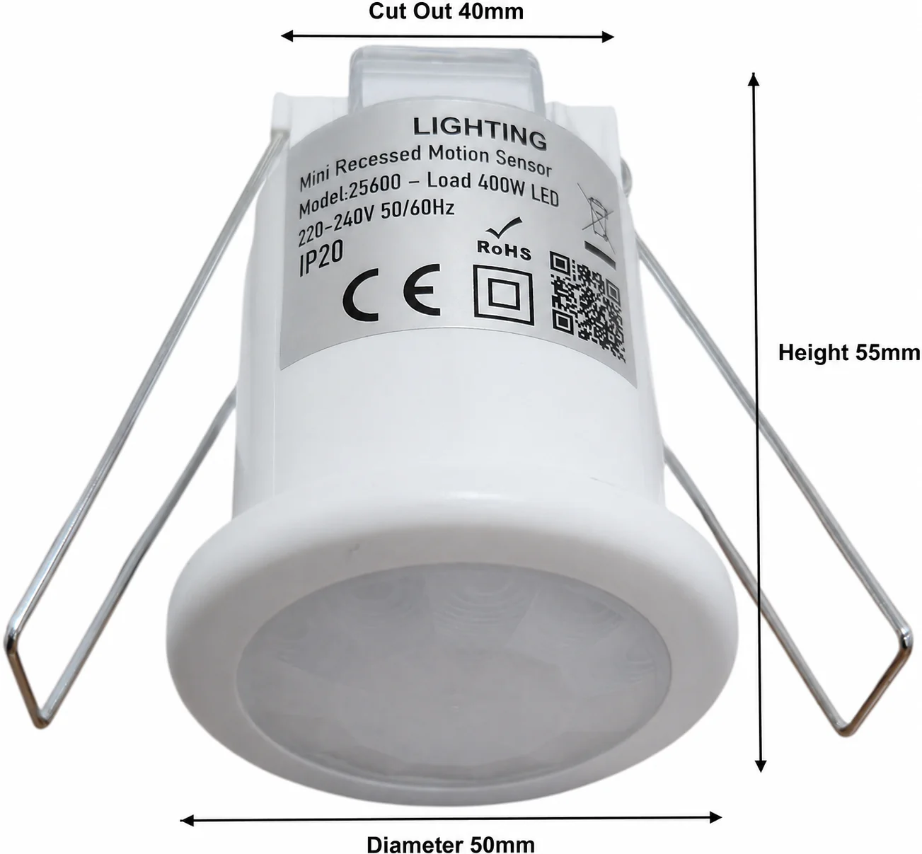 Mini Recessed 360° PIR Motion Sensor Ceiling Light Switch, Adjustable Timer & Lux Control, White Presence Detector for Home Security - Image 2