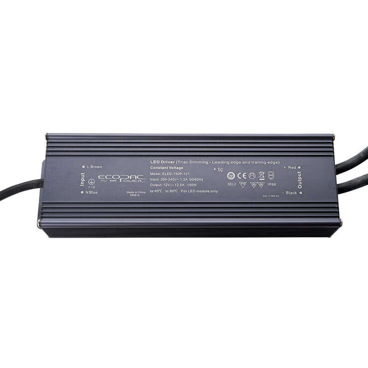 150W Premium 240V Mains Triac Dimmable Drivers: Ideal for 24V LED Strips, Compatible with Leading Edge or Trailing Edge Dimmers ELED-150P-24T